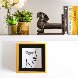 "Nicola Spring 3D Deep Box Photo Frame - 8 x 8"" with 6 x 6"" Mount - Light Wood in Black" - thumbnail 5