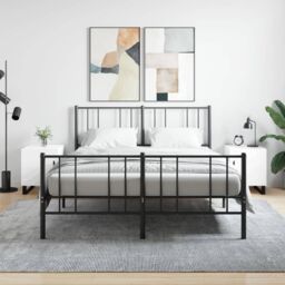 Berkfield Home Bedside Cabinets 2 pcs High Gloss White 40x40x50 cm Engineered Wood - Size: 40 x 40 x 50 cm - thumbnail 1