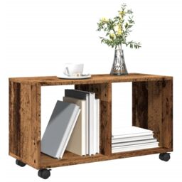 Berkfield Home vidaXL¬†Rolling¬†Cabinet¬†Old Wood 72x33x42.5 cm Engineered Wood in Brown - thumbnail 4