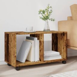 Berkfield Home vidaXL¬†Rolling¬†Cabinet¬†Old Wood 72x33x42.5 cm Engineered Wood in Brown - thumbnail 3