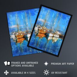 "Artery8 Fishing Boats in Christchurch Harbour Dorset Framed Art Print in Blue - Size: W12"" x H16""" - thumbnail 2