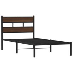 Berkfield Home Elegant Bed Frame without Mattress with Headboard Brown Oak 80x200 cm - thumbnail 1