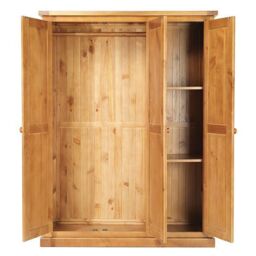 Rest Relax Redwood Pine 3 Door Triple Wardrobe in Brown - thumbnail 2