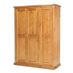 Rest Relax Redwood Pine 3 Door Triple Wardrobe in Brown - thumbnail 3