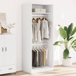 Berkfield Home Wardrobe White 80x50x200 cm Engineered Wood - Size: 80 x 50 x 200 cm - thumbnail 3