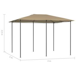 Berkfield Home Gazebo 3x4x2.6 m Taupe 160 g/m ² in Beige - thumbnail 4