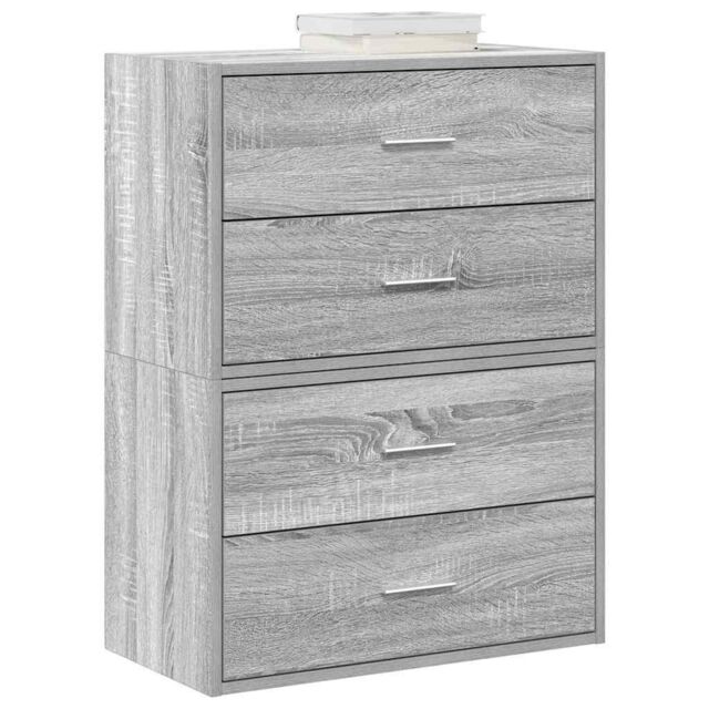 Berkfield Home Cabinets with 2 Drawers 2 pcs Grey Sonoma 60x31x40 cm Engineered Wood - Size: 60 x 31 x 40 cm - image 1