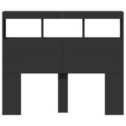 Berkfield Home Headboard Cabinet with LED Black 120x17x102 cm - Size: 120 x 17 x 102 cm - thumbnail 6