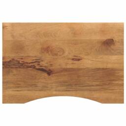 Berkfield Home Desk Top with Curve 90x50x2.5 cm Solid Wood Rough Mango in Brown - thumbnail 2