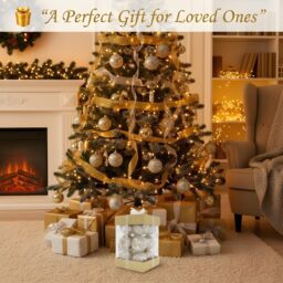 Shatchi 12Pcs Christmas 4cm Hanging Silver Baubles Soft Foam Glittered Shatterproof Pendant Ornaments Xmas Tree Decorations - thumbnail 8