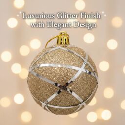Shatchi 12Pcs Christmas 4cm Hanging Silver Baubles Soft Foam Glittered Shatterproof Pendant Ornaments Xmas Tree Decorations - thumbnail 7