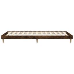 Berkfield Home Bed Frame Smoked Oak 100x200 cm Engineered Wood in Brown - thumbnail 7