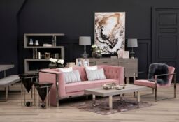 Orsina Functional Sturdy 3 Seat Pink Velvet Sofa, Stylish Mid Century Sofa For Bedroom, Comfortable 3 Seater Sofa - thumbnail 2