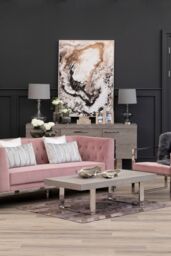 Orsina Functional Sturdy 3 Seat Pink Velvet Sofa, Stylish Mid Century Sofa For Bedroom, Comfortable 3 Seater Sofa - thumbnail 3