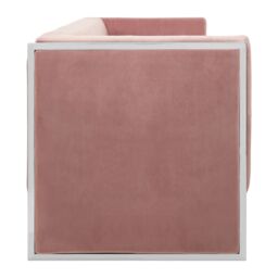 Orsina Functional Sturdy 3 Seat Pink Velvet Sofa, Stylish Mid Century Sofa For Bedroom, Comfortable 3 Seater Sofa - thumbnail 5