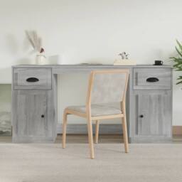 Berkfield Home Elegant Desk with Cabinet Grey Sonoma Engineered Wood - thumbnail 2