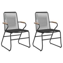 Berkfield Home 3 Piece Garden Dining Set Black PVC Rattan - thumbnail 4