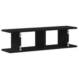 Berkfield Home Wall Shelves 2 pcs Black Oak 75x18x20 cm Engineered Wood - Size: 75 x 18 x 20 cm - thumbnail 8