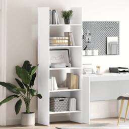 Berkfield Home Modern Book Cabinet White 60x35x180 cm Engineered Wood - Size: 60 x 35 x 180 cm - thumbnail 2