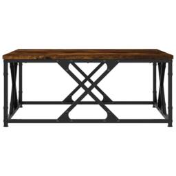 Berkfield Home Coffee Table Smoked Oak 70x70x30 cm Engineered Wood in Brown - Size: 70 x 70 x 30 cm - thumbnail 5