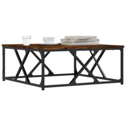 Berkfield Home Coffee Table Smoked Oak 70x70x30 cm Engineered Wood in Brown - Size: 70 x 70 x 30 cm - thumbnail 3