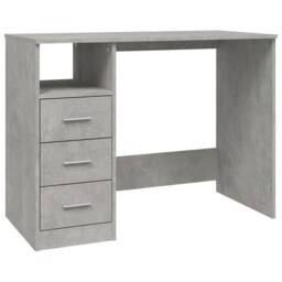 Berkfield Home Elegant Desk with Drawers Concrete Grey 102x50x76 cm Engineered Wood - Size: 102 x 50 x 76 cm - thumbnail 3