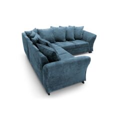 Abakus Direct Farrow Crushed Chenille Corner Sofa in Blue - thumbnail 3