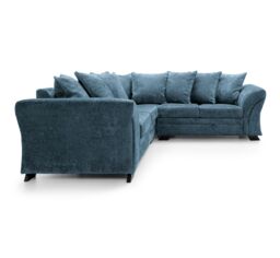 Abakus Direct Farrow Crushed Chenille Corner Sofa in Blue - thumbnail 2