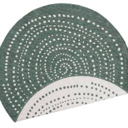 THE RUGS Indoor Outdoor Bali Round Rug Reversible Flatweave Polypropylene in Green - Size: 140 cm diameter - thumbnail 3