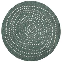 THE RUGS Indoor Outdoor Bali Round Rug Reversible Flatweave Polypropylene in Green - Size: 140 cm diameter - thumbnail 1