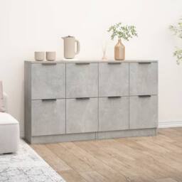Berkfield Home Sideboards 2 pcs Concrete Grey 60x30x70 cm Engineered Wood - Size: 60 x 30 x 70 cm - thumbnail 2