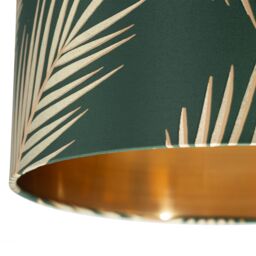 First Choice Lighting Tropica - Chrome Tripod Table Lamp with Dark Green Leaf Embossed Shade in Silver - thumbnail 4