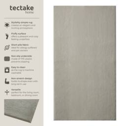 tectake Short Pile Carpet Soft Zone 200 X 290 Cm - Sand in Light Sand - Size: 200 cm x 290 cm - thumbnail 2