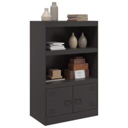 Berkfield Home Sideboard Black 67x39x107 cm Steel - Size: 67 x 39 x 107 cm - thumbnail 5