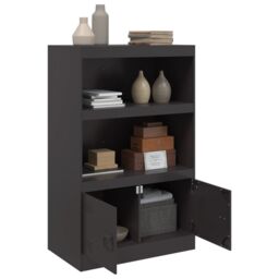 Berkfield Home Sideboard Black 67x39x107 cm Steel - Size: 67 x 39 x 107 cm - thumbnail 4