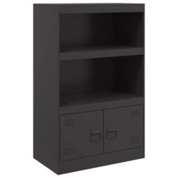 Berkfield Home Sideboard Black 67x39x107 cm Steel - Size: 67 x 39 x 107 cm - thumbnail 2