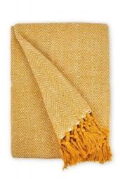 New Edge Blinds Hartley Collection Cotton Throw in Yellow - Size: 127 cm x 152 cm - thumbnail 1