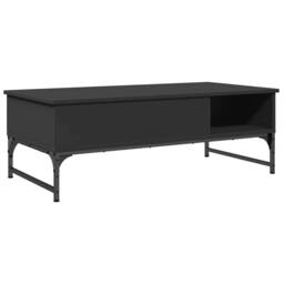 Berkfield Home Coffee Table Black 100x50x35 cm Engineered Wood & Metal - Size: 100 x 50 x 35 cm - thumbnail 7