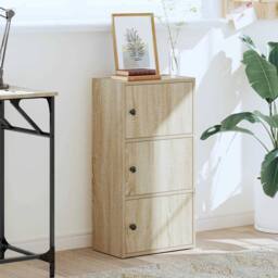 Berkfield Home Durable Bookcase Sonoma Oak 40x24x77 cm Engineered Wood in Light Oak - Size: 40 x 24 x 77 cm - thumbnail 1