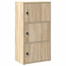 Berkfield Home Durable Bookcase Sonoma Oak 40x24x77 cm Engineered Wood in Light Oak - Size: 40 x 24 x 77 cm - thumbnail 3