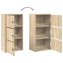 Berkfield Home Durable Bookcase Sonoma Oak 40x24x77 cm Engineered Wood in Light Oak - Size: 40 x 24 x 77 cm - thumbnail 8
