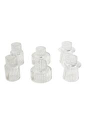 Living and Home Set of 6 Candle Holders in Clear - thumbnail 2