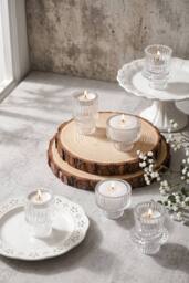 Living and Home Set of 6 Candle Holders in Clear - thumbnail 4