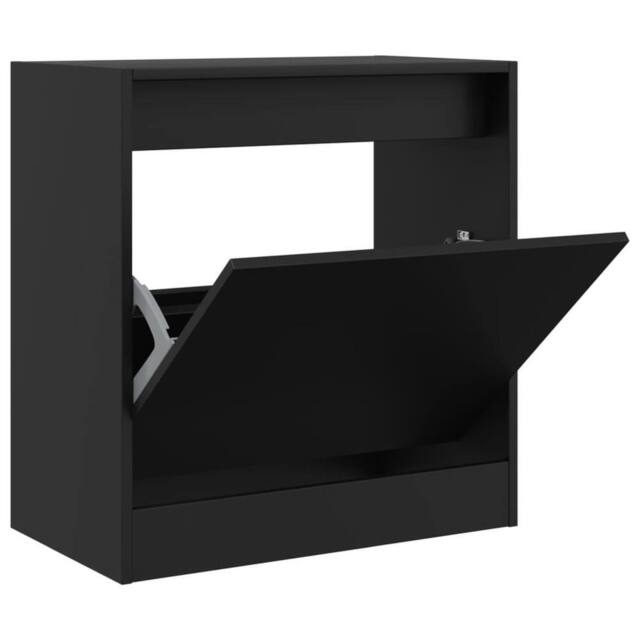Berkfield Home Shoe Cabinet Black 60x34x63.5 cm Engineered Wood - image 1