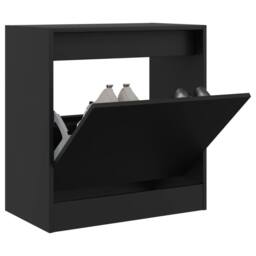 Berkfield Home Shoe Cabinet Black 60x34x63.5 cm Engineered Wood - thumbnail 2
