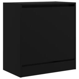 Berkfield Home Shoe Cabinet Black 60x34x63.5 cm Engineered Wood - thumbnail 4