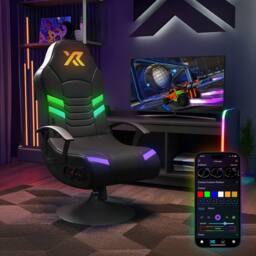 X Rocker Aries RGB 2.1 Stereo Audio Gaming Chair With LED App Control Lights in Black - thumbnail 1