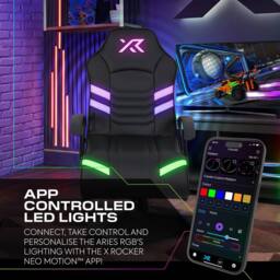 X Rocker Aries RGB 2.1 Stereo Audio Gaming Chair With LED App Control Lights in Black - thumbnail 5