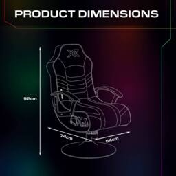 X Rocker Aries RGB 2.1 Stereo Audio Gaming Chair With LED App Control Lights in Black - thumbnail 7