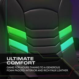 X Rocker Aries RGB 2.1 Stereo Audio Gaming Chair With LED App Control Lights in Black - thumbnail 3